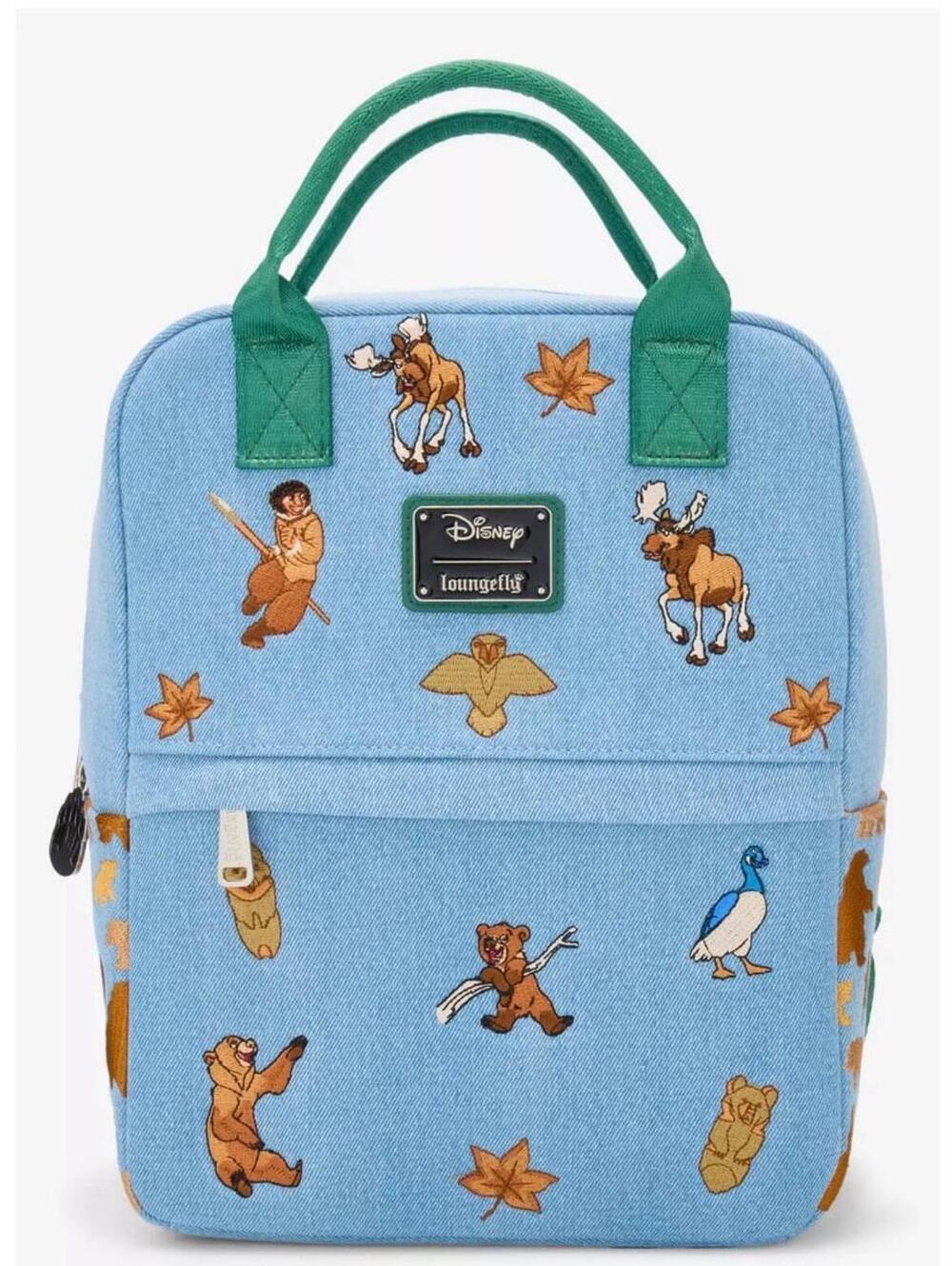 Loungefly Brother Bear Embroidered Icons Denim Mini Backpack